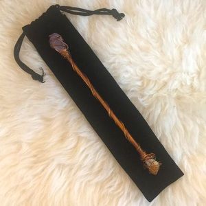 Magic wand! Amethyst & amber crystals at each end.